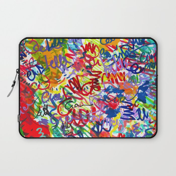 Urban Graffiti Pattern Art Made With Ink and Pen Laptop Sleeve Gallery Image 1