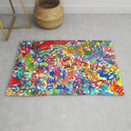 Urban Graffiti Pattern Art Made With Ink and Pen Rug Gallery Image 1