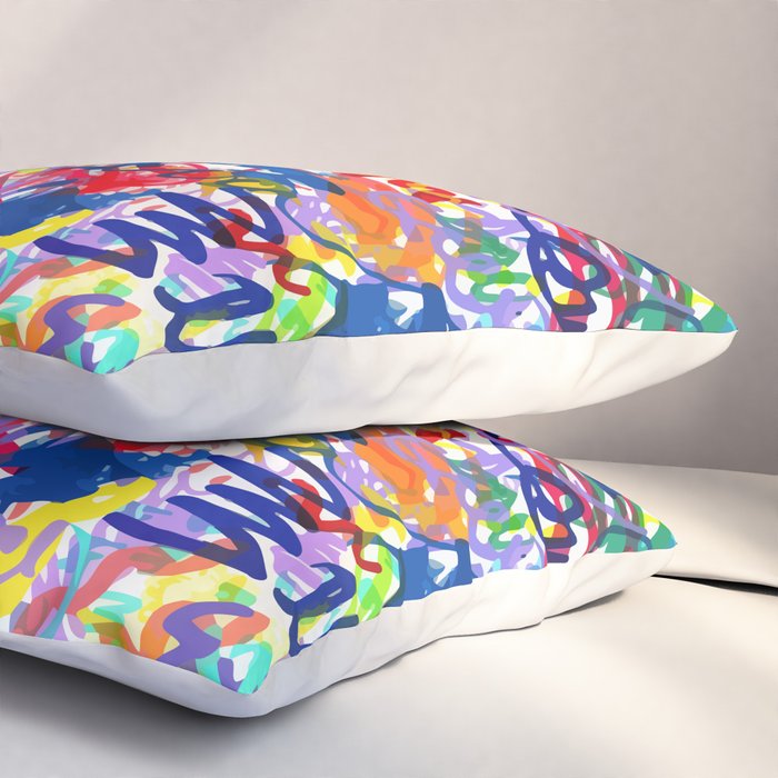 Urban Graffiti Pattern Art Made With Ink and Pen Pillow Sham Gallery Image 3