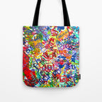 Urban Graffiti Pattern Art Made With Ink and Pen Tote Bag Gallery Image 1