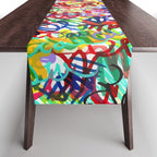 Urban Graffiti Pattern Art Made With Ink and Pen Table Runner Gallery Image 1