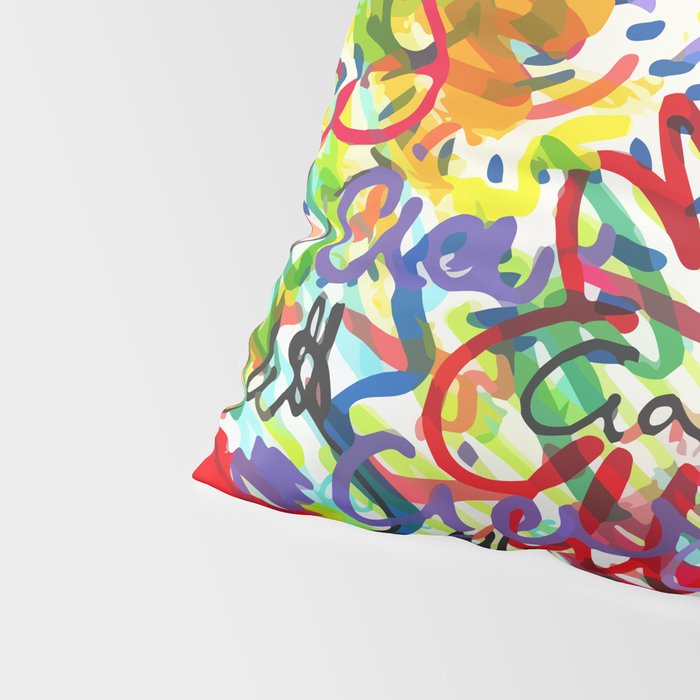 Urban Graffiti Pattern Art Made With Ink and Pen Pillow Sham Gallery Image 4