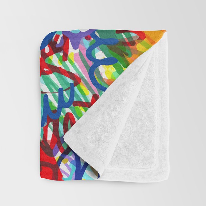 Urban Graffiti Pattern Art Made With Ink and Pen Throw Blanket Gallery Image 3