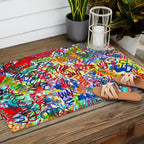 Urban Graffiti Pattern Art Made With Ink and Pen Outdoor Rug Gallery Image 2