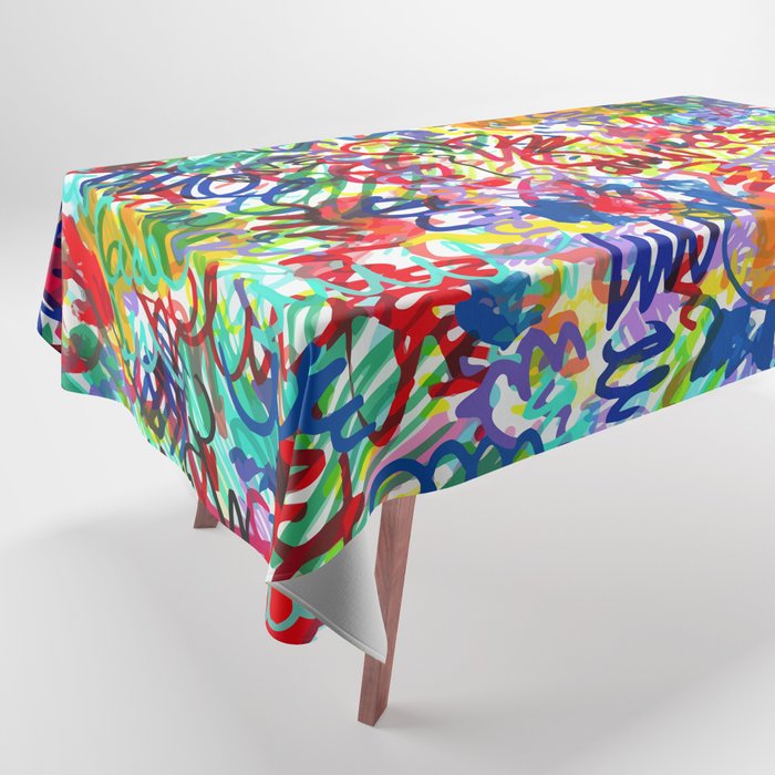 Urban Graffiti Pattern Art Made With Ink and Pen Tablecloth Gallery Image 1