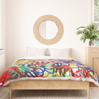 Urban Graffiti Pattern Art Made With Ink and Pen Duvet Cover Gallery Image 3