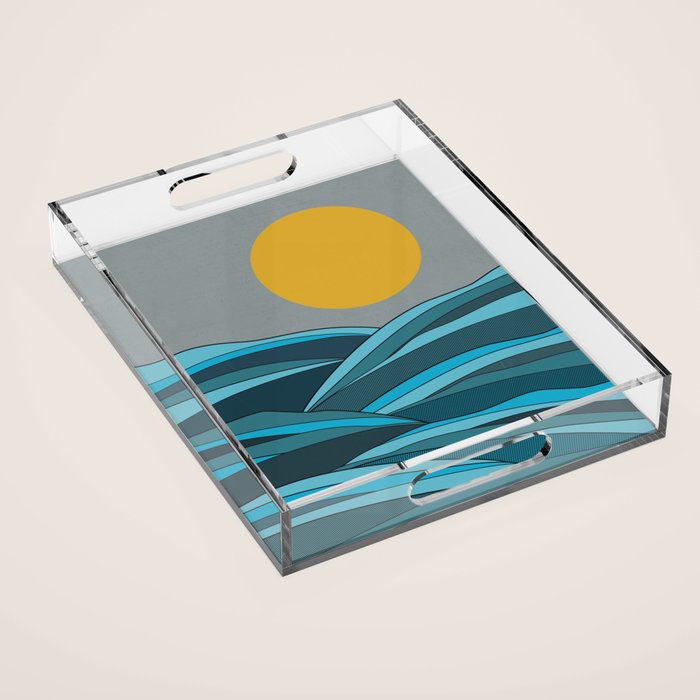 The ocean, waves and sun Acrylic Tray Gallery Image 1
