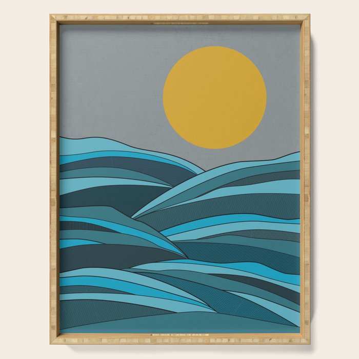 The ocean, waves and sun Serving Tray Gallery Image 1