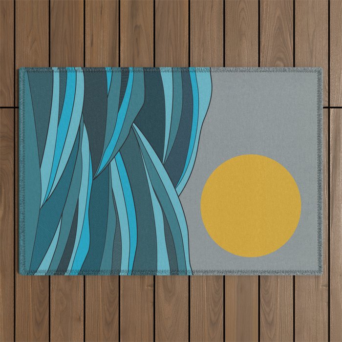 The ocean, waves and sun Outdoor Rug Gallery Image 1