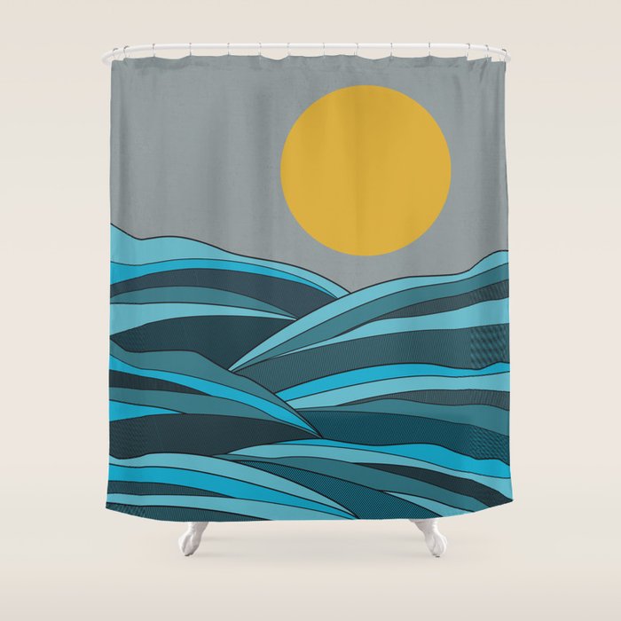 The ocean, waves and sun Shower Curtain Gallery Image 1