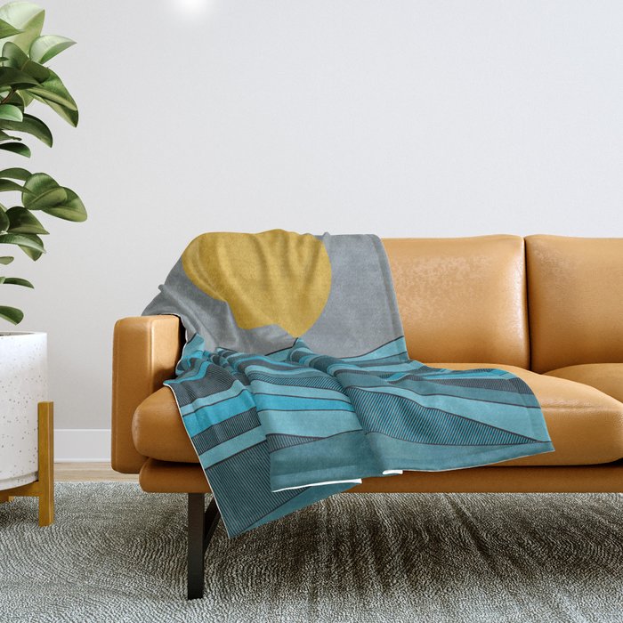 The ocean, waves and sun Throw Blanket Gallery Image 1