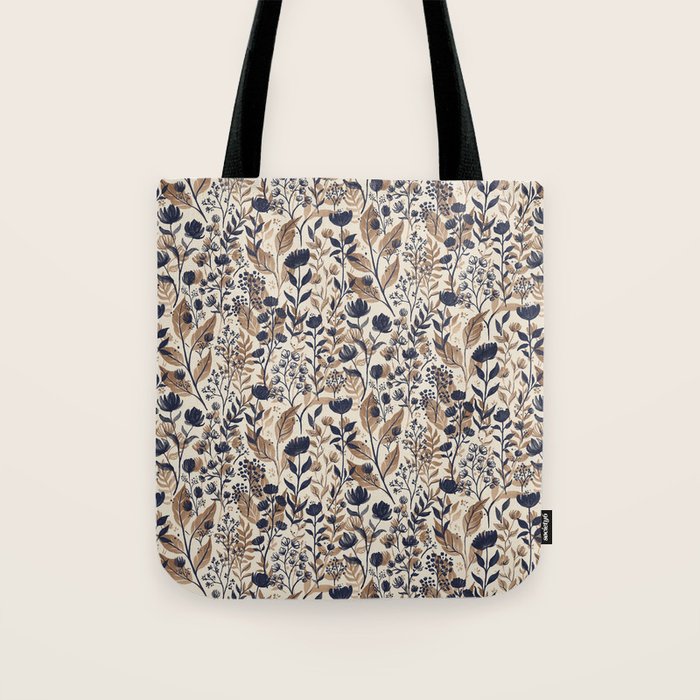 Moody Blooms Dark Neutral Tote Bag Gallery Image 1