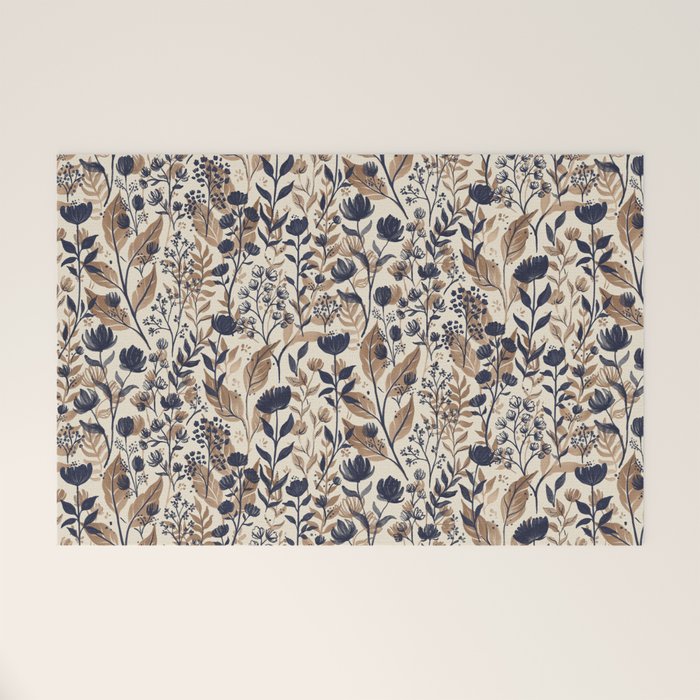 Moody Blooms Dark Neutral Welcome Mat Gallery Image 1
