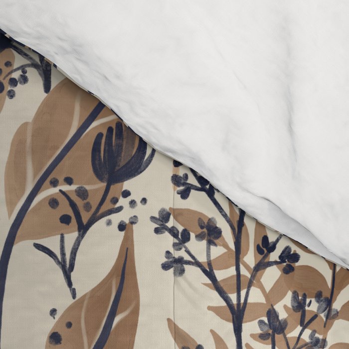 Moody Blooms Dark Neutral Comforter Gallery Image 4