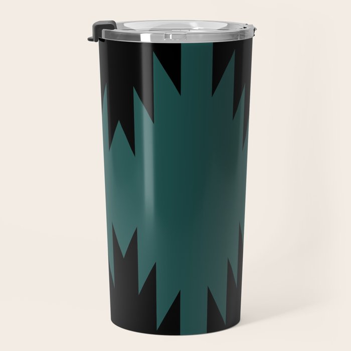 Geometric Southwestern Minimalism - Teal Green Travel Mug Gallery Image 3