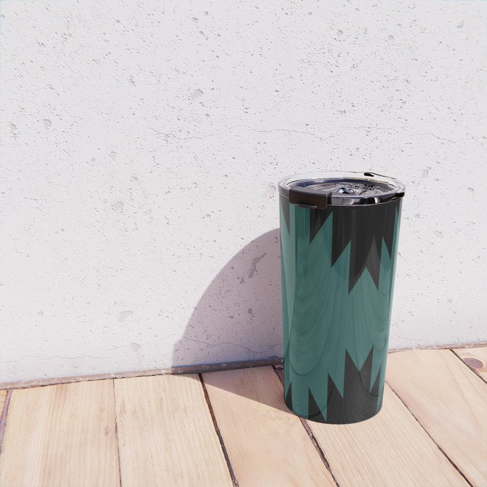Geometric Southwestern Minimalism - Teal Green Travel Mug Gallery Image 4