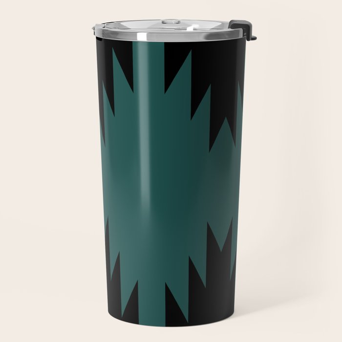 Geometric Southwestern Minimalism - Teal Green Travel Mug Gallery Image 2