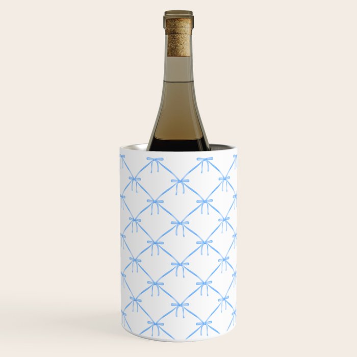 Bows & Ribbons Pattern VII Baby Blue Wine Chiller Gallery Image 2