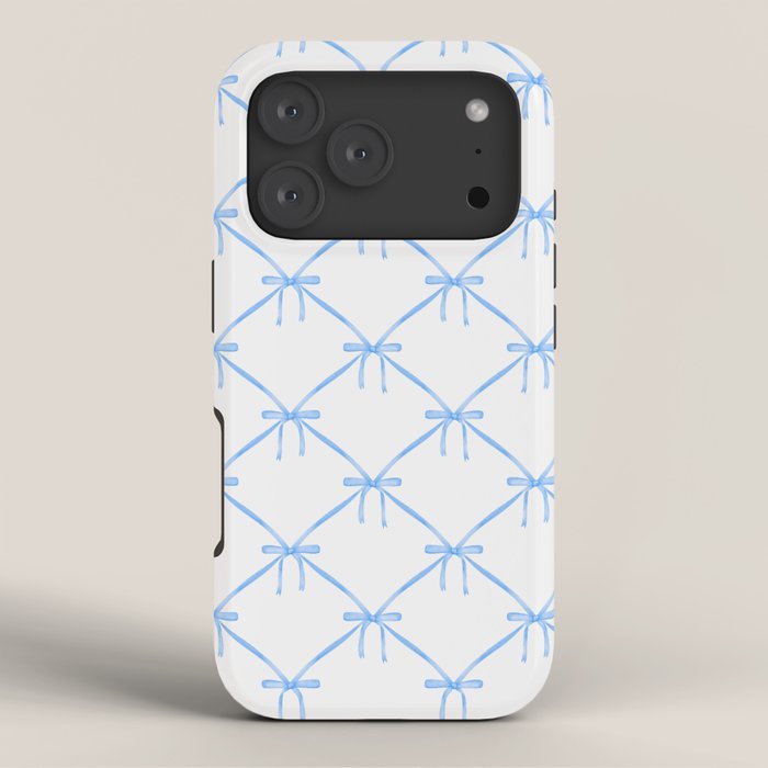 Bows & Ribbons Pattern VII Baby Blue iPhone Case Gallery Image 3