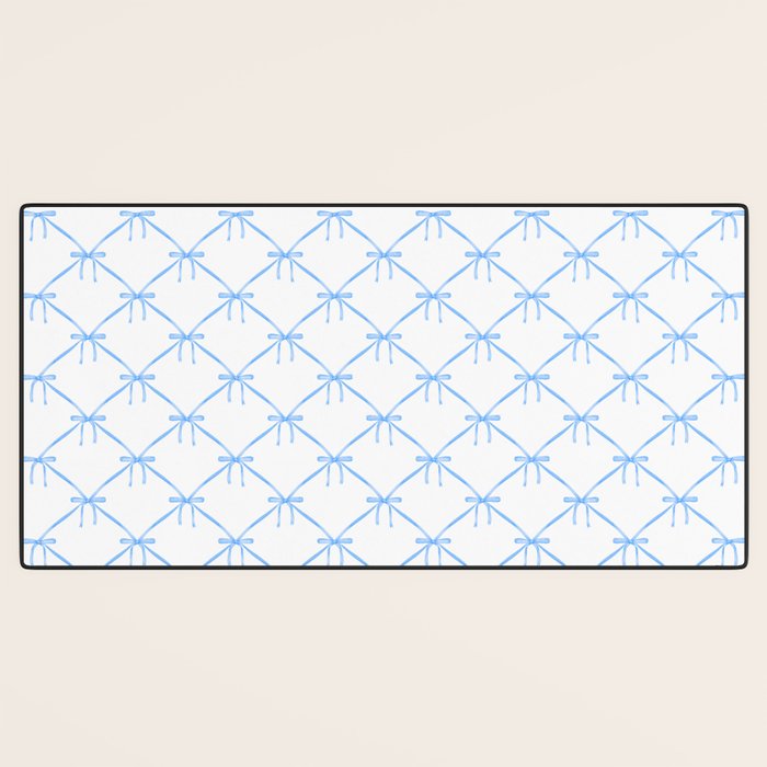 Bows & Ribbons Pattern VII Baby Blue Desk Mat Gallery Image 3
