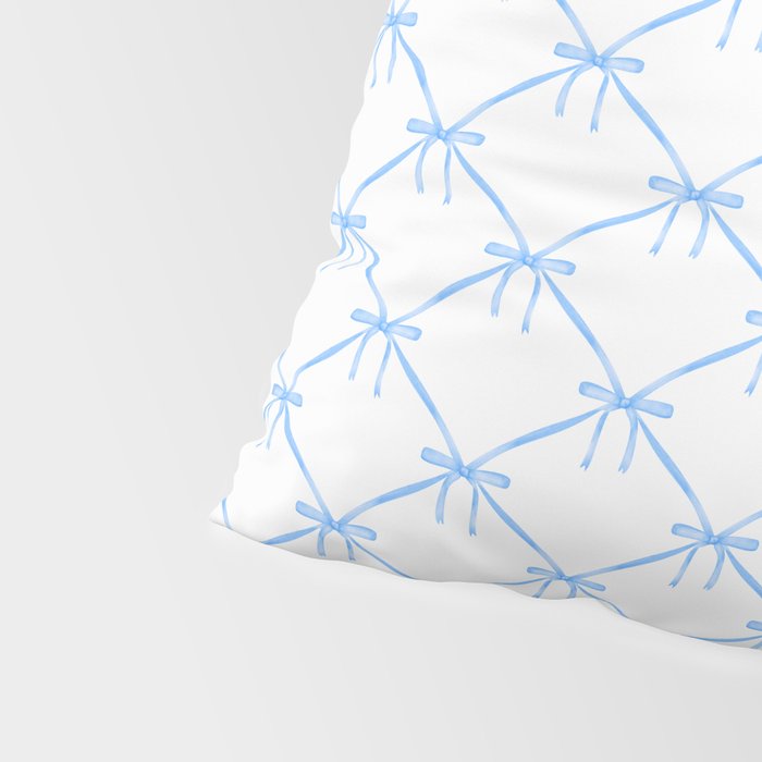 Bows & Ribbons Pattern VII Baby Blue Pillow Sham Gallery Image 4