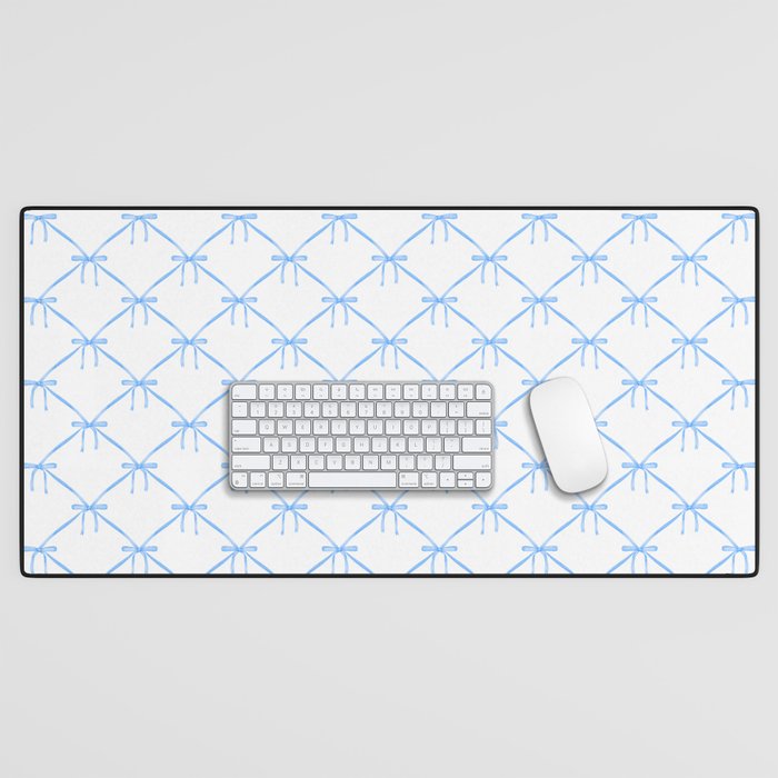 Bows & Ribbons Pattern VII Baby Blue Desk Mat Gallery Image 1