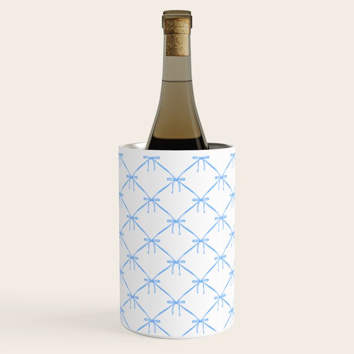 Bows & Ribbons Pattern VII Baby Blue Wine Chiller Gallery Image 1