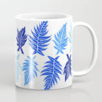 Inked Ferns - Blue Palette Coffee Mug Gallery Image 1