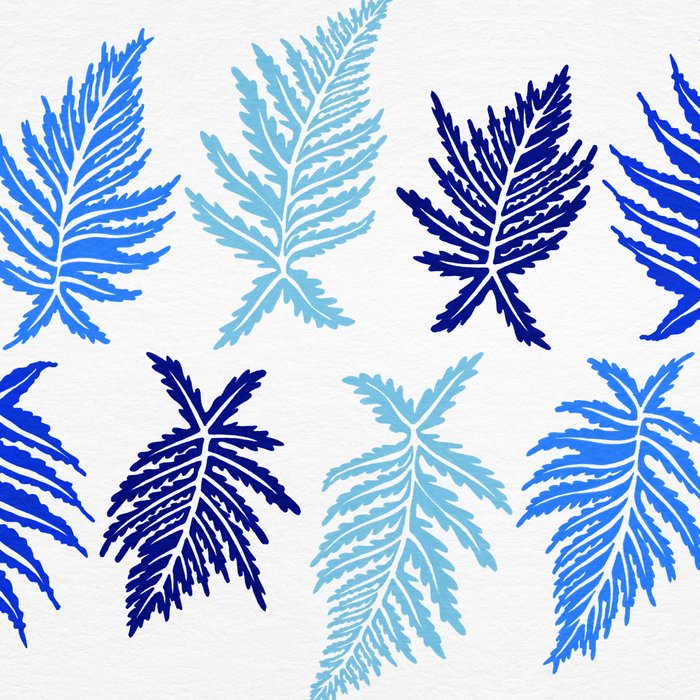 Inked Ferns - Blue Palette Coffee Mug Gallery Image 2