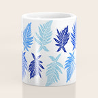 Inked Ferns - Blue Palette Coffee Mug Gallery Image 4