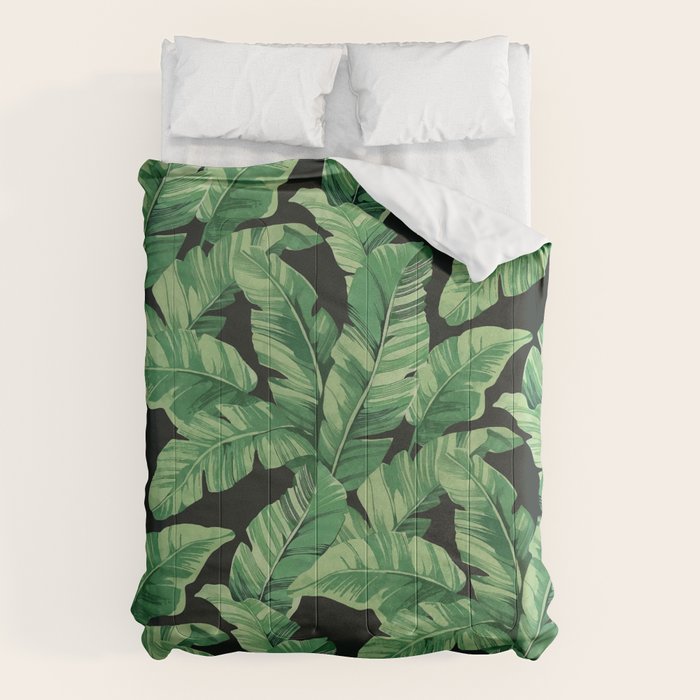 Tropical banana leaves II Comforter Gallery Image 6