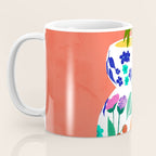 The Flowerpot, Floral Nature Watercolor Painting, Eclectic Bohemian Blossom Plants, Maximalism Contemporary Boho Coffee Mug Gallery Image 3