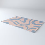 Modern Liquid Swirl Abstract Square in Pastel Blush Pink and Light Blue Rug Gallery Image 3