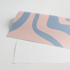 Modern Liquid Swirl Abstract Square in Pastel Blush Pink and Light Blue Wrapping Paper Gallery Image 2