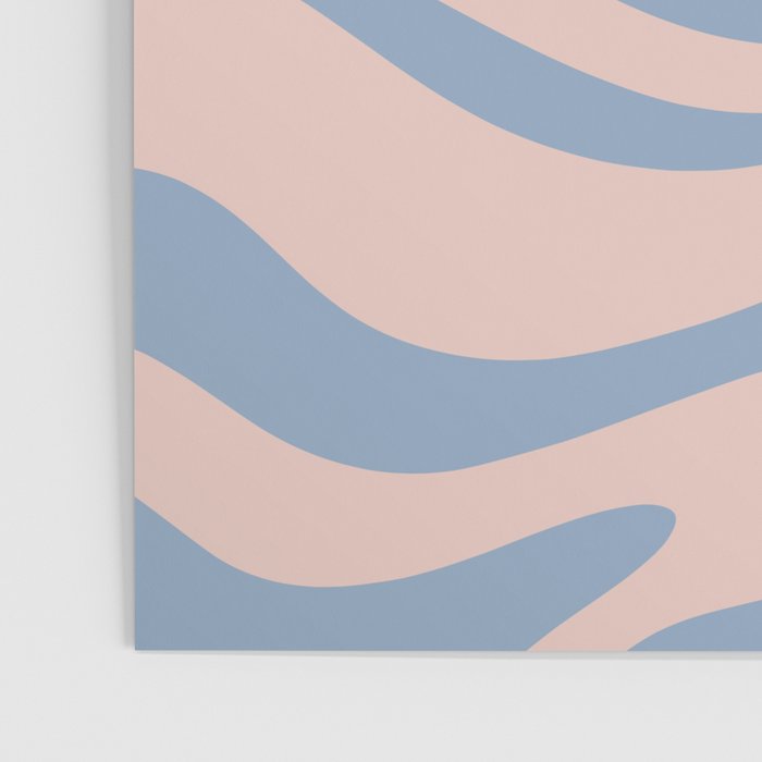 Modern Liquid Swirl Abstract Square in Pastel Blush Pink and Light Blue Poster Gallery Image 3