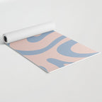 Modern Liquid Swirl Abstract Square in Pastel Blush Pink and Light Blue Yoga Mat Gallery Image 2