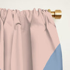 Modern Liquid Swirl Abstract Square in Pastel Blush Pink and Light Blue Window Curtain Gallery Image 2