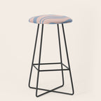 Modern Liquid Swirl Abstract Square in Pastel Blush Pink and Light Blue Stool Gallery Image 1