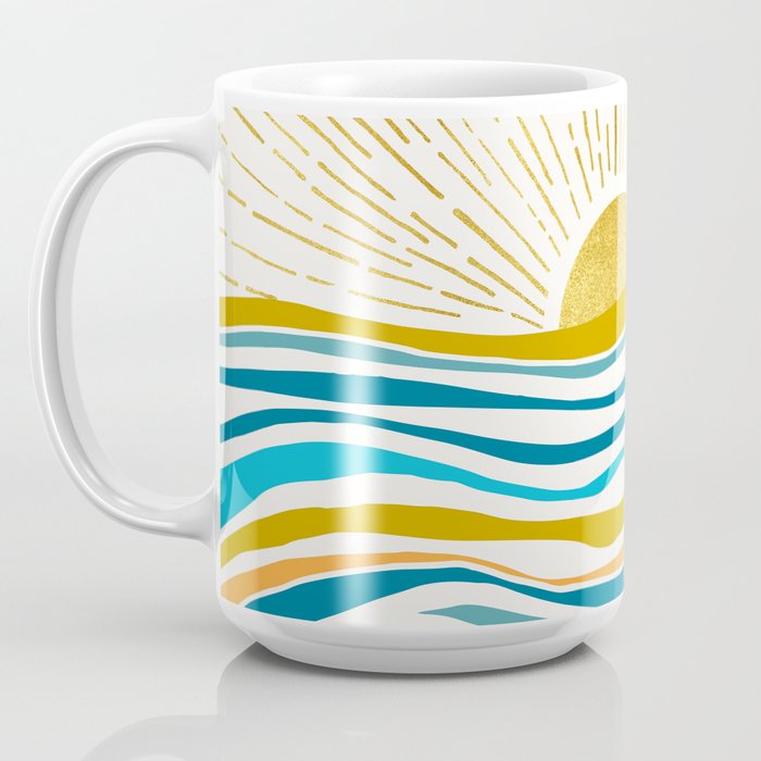 Sunrise At Sea Abstract Landscape Coffee Mug Gallery Image 3