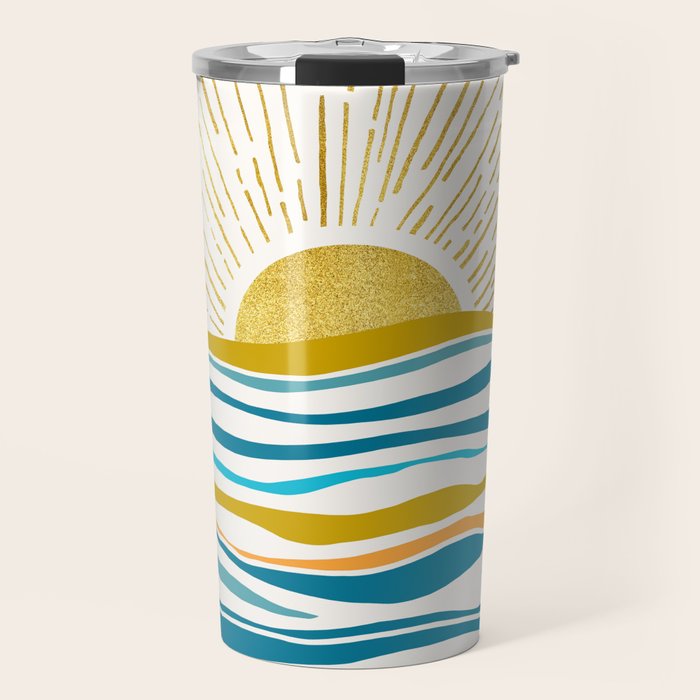 Sunrise At Sea Abstract Landscape Travel Mug Gallery Image 1