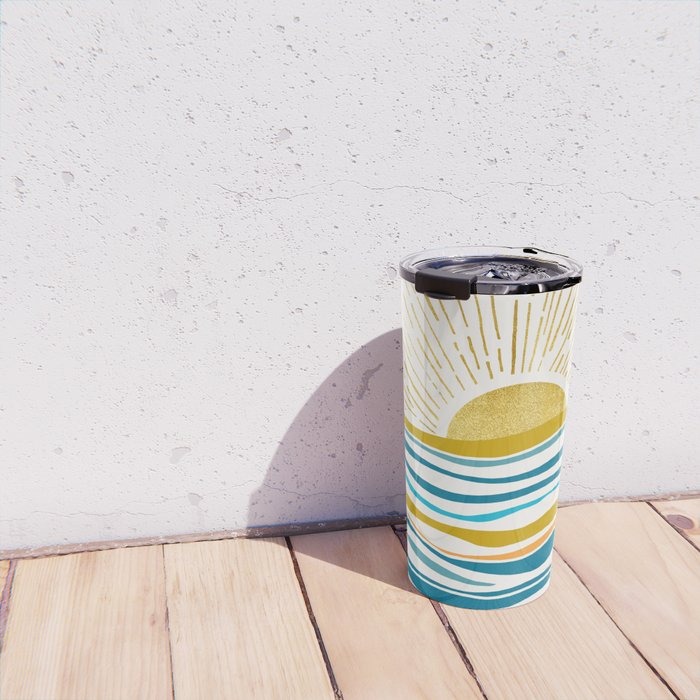 Sunrise At Sea Abstract Landscape Travel Mug Gallery Image 4