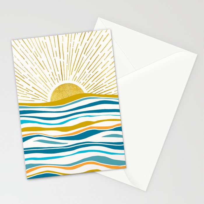 Sunrise At Sea Abstract Landscape Stationery Card Gallery Image 2