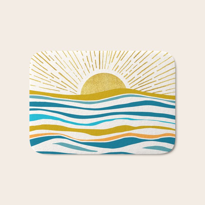 Sunrise At Sea Abstract Landscape Bath Mat Gallery Image 1