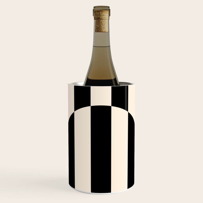 Striped Archway Pattern in Black and Almond Cream Wine Chiller Gallery Image 1