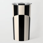 Striped Archway Pattern in Black and Almond Cream Travel Mug Gallery Image 1