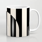 Striped Archway Pattern in Black and Almond Cream Coffee Mug Gallery Image 1