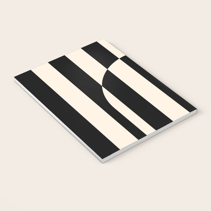 Striped Archway Pattern in Black and Almond Cream Notebook Gallery Image 3