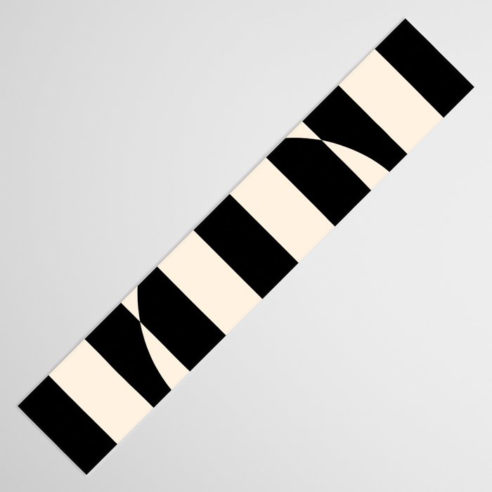 Striped Archway Pattern in Black and Almond Cream Table Runner Gallery Image 3