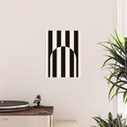 Striped Archway Pattern in Black and Almond Cream Poster Gallery Image 2