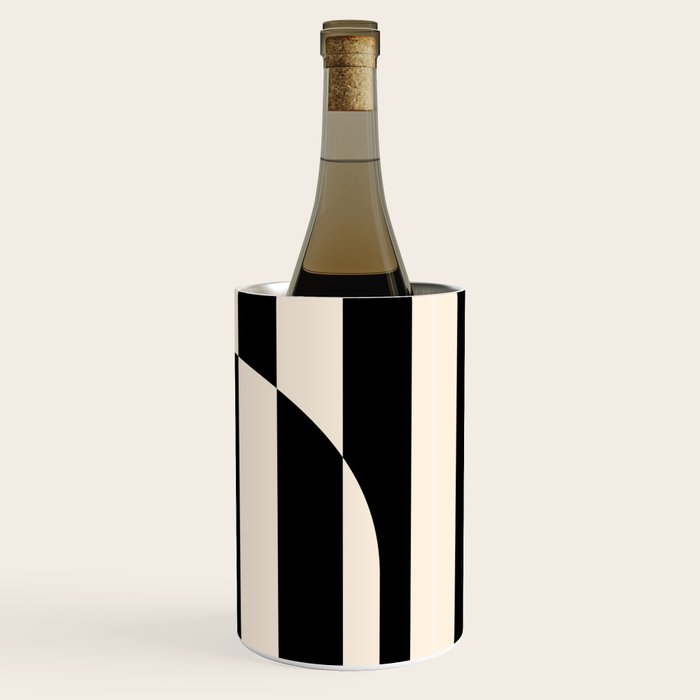 Striped Archway Pattern in Black and Almond Cream Wine Chiller Gallery Image 3